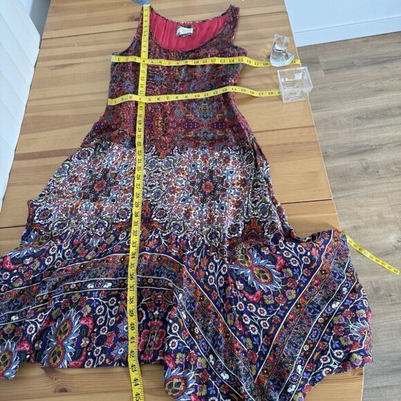 Anthropologie Maeve Violette Midi Dress Asymmetrical Hem Floral Boho Fairy 12 - Picture 4 of 9